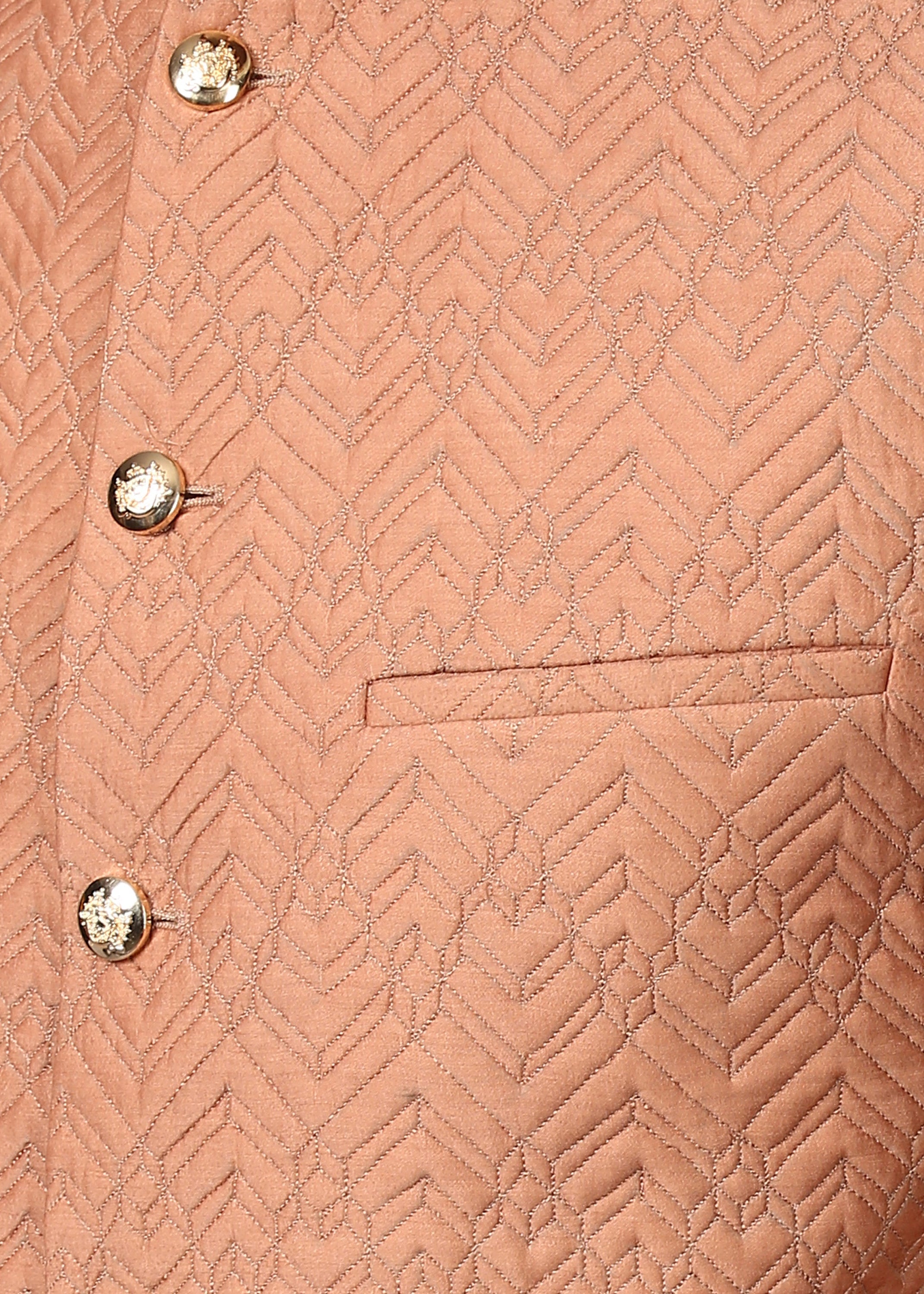 Quilted Tan Nehru Jacket