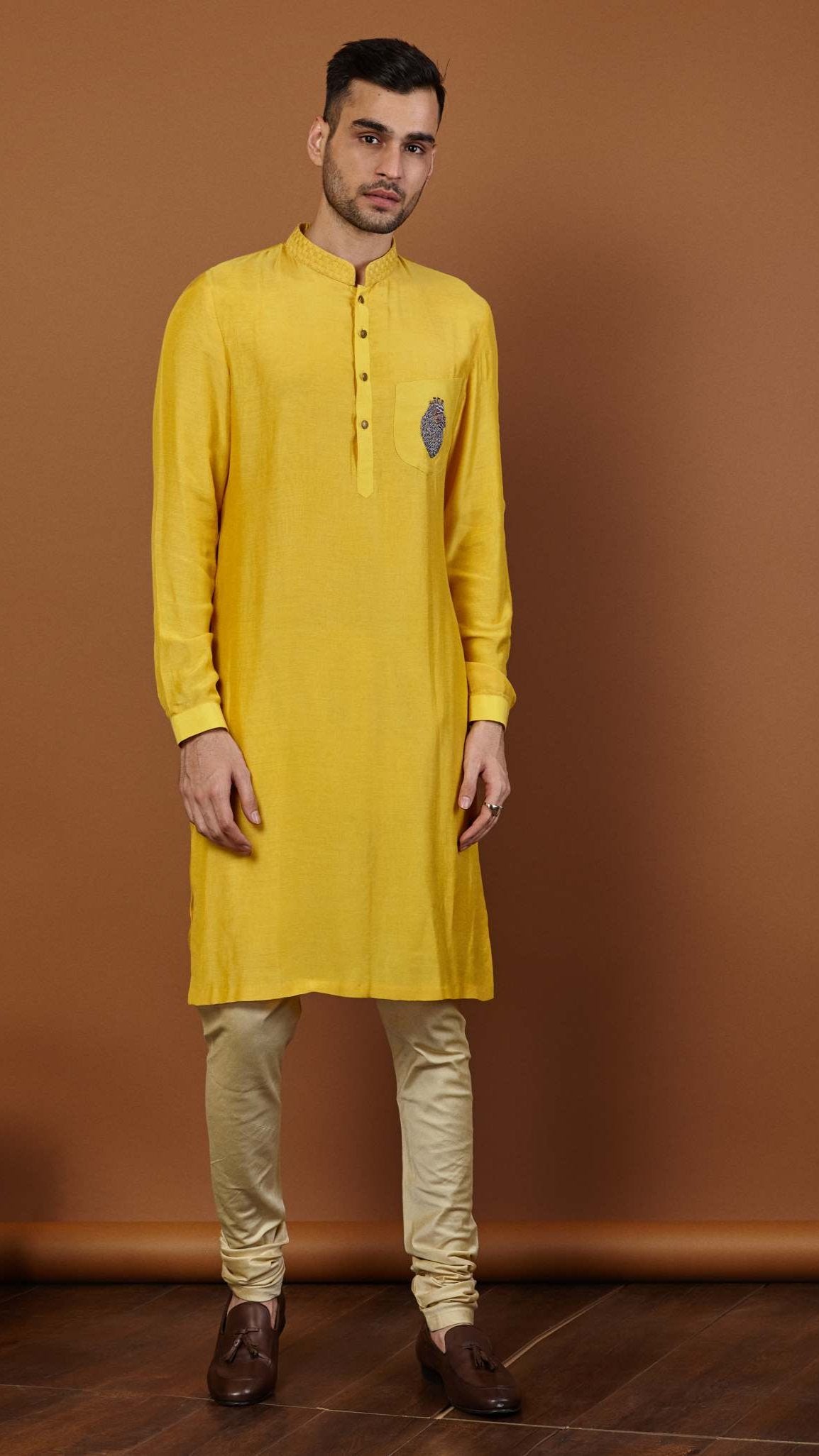 HEART KURTA IN YELLOW