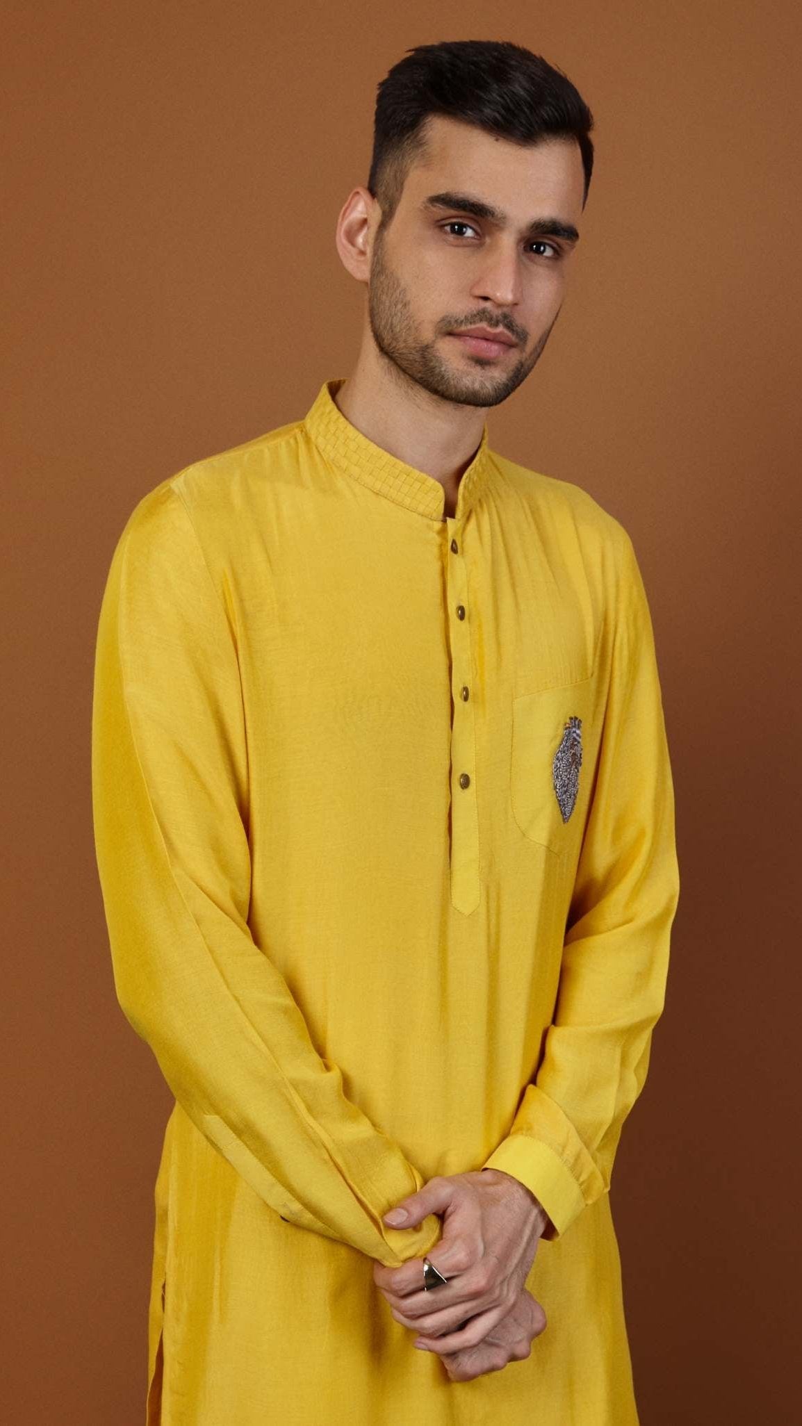 HEART KURTA IN YELLOW