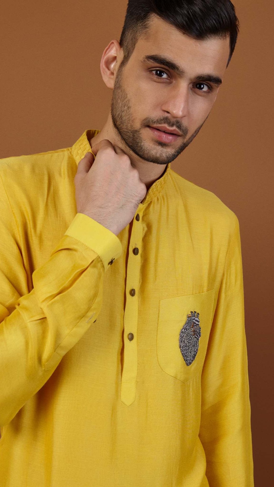 HEART KURTA IN YELLOW