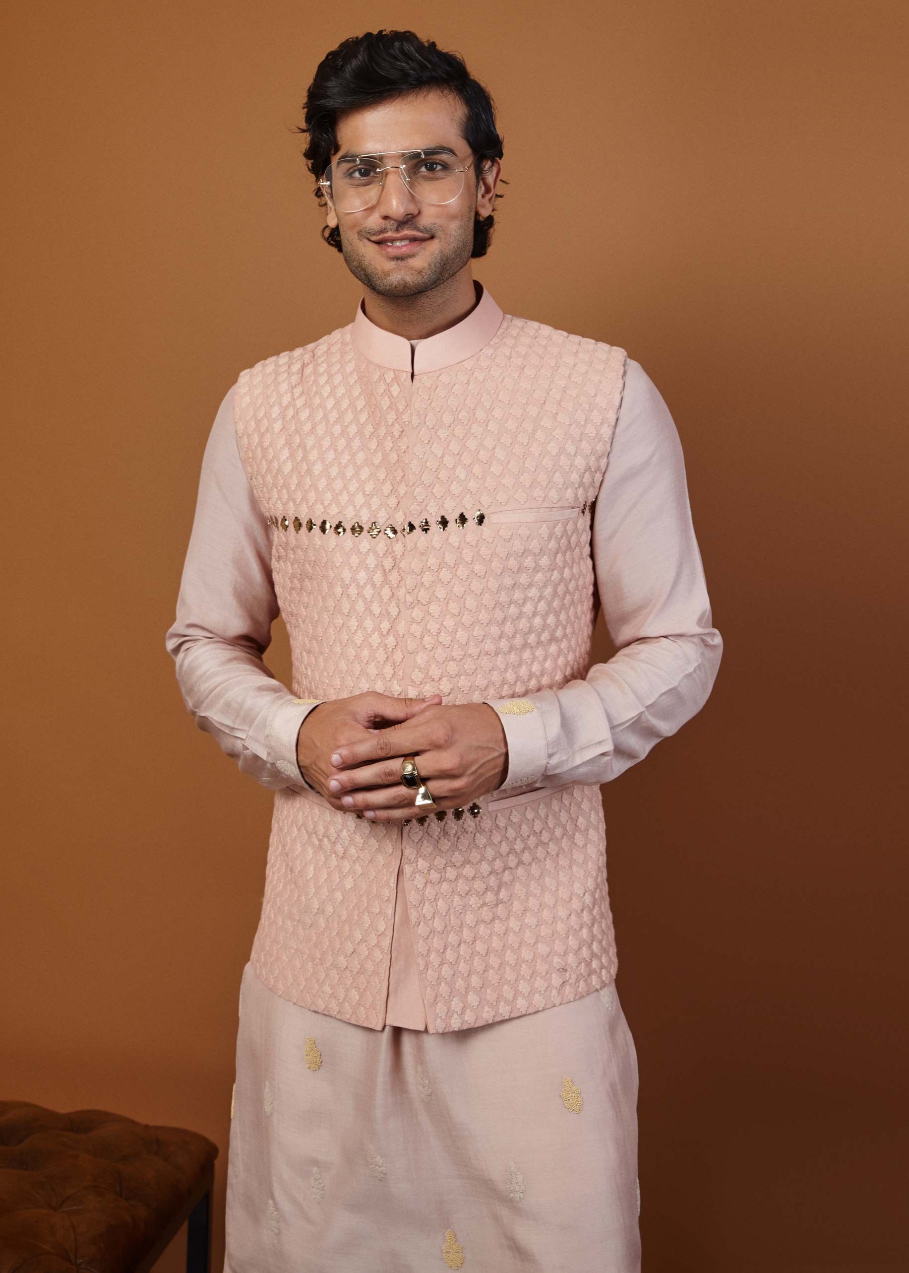 ANCHOR NEHRU JACKET IN PINK