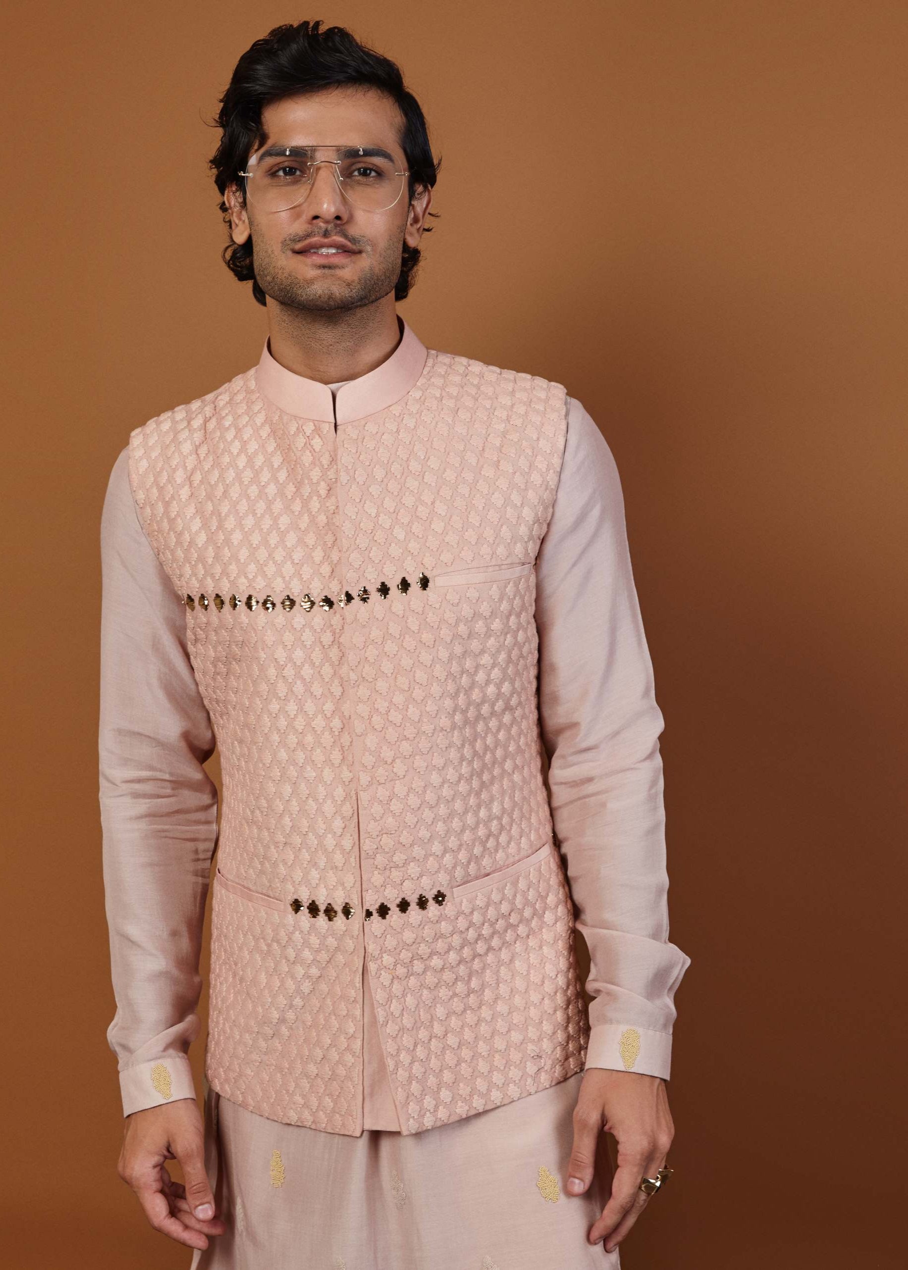 ANCHOR NEHRU JACKET IN PINK