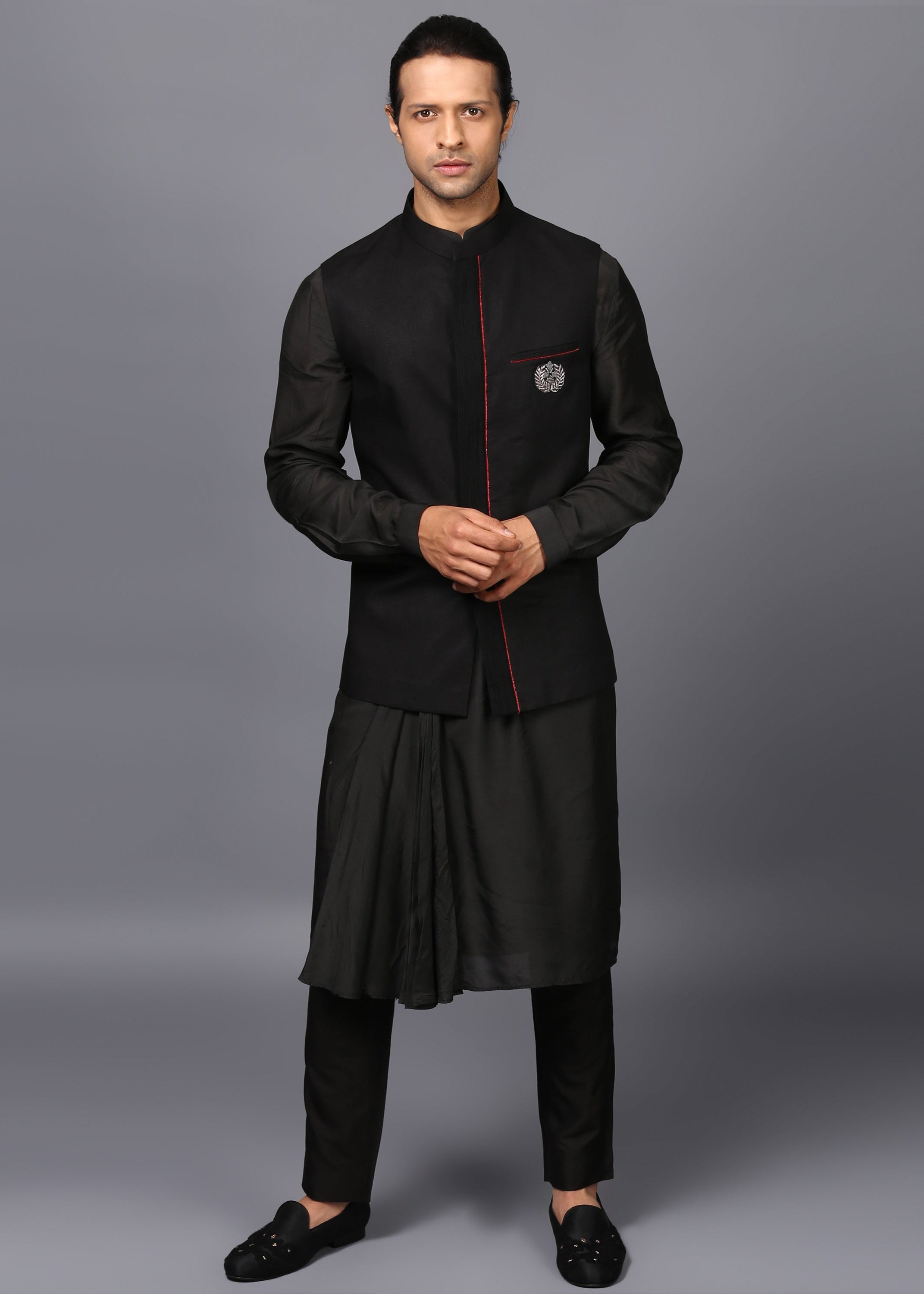 RAW-EDGED NEHRU JACKET