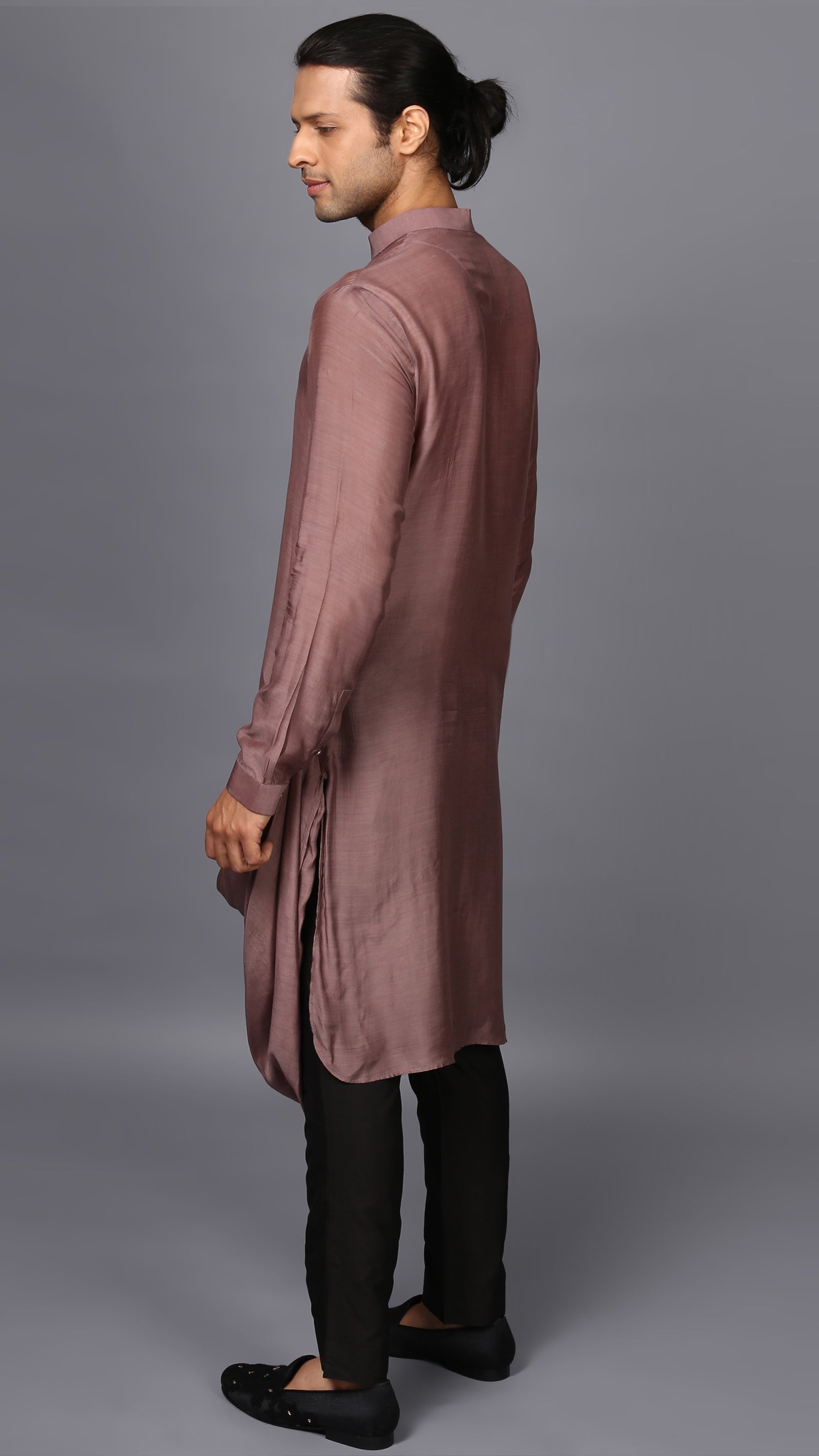 DRAPED KURTA IN NICKEL