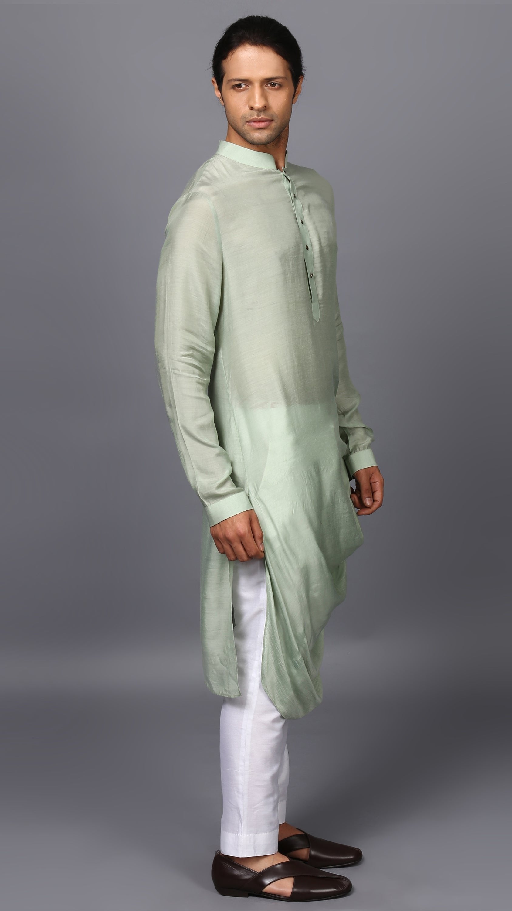 DRAPED KURTA IN MINT