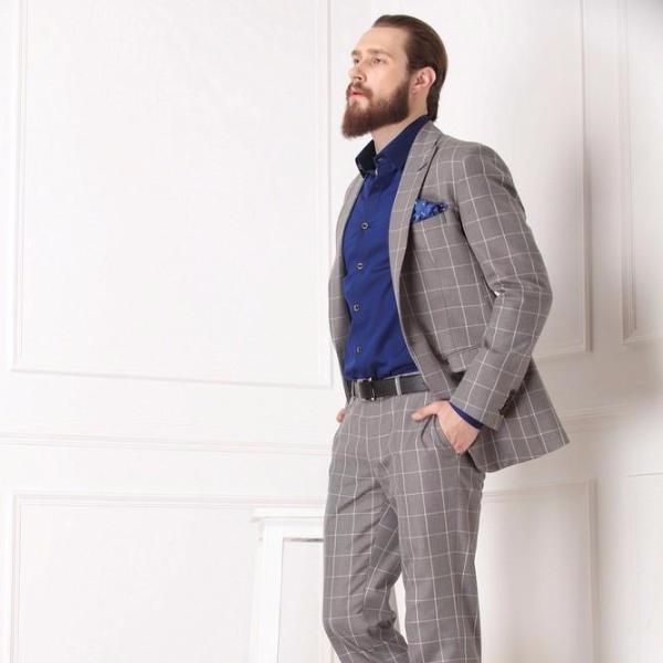 Window-pane Grey Check Suit